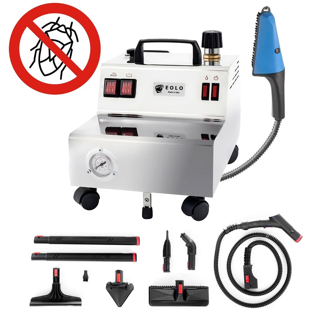 Pulitore GV05 SB200 Professionale Vapore Secco Pulizia Insetticida Cimici Uova Parassiti Germi Batteri Spazzola Sanificante Vaporetto Disinfetta Sanifica Casa Ambienti Tessuti Materassi Tappezzeria Made in Italy Garanzia 5 anni Efficienza A++ - Foto 1