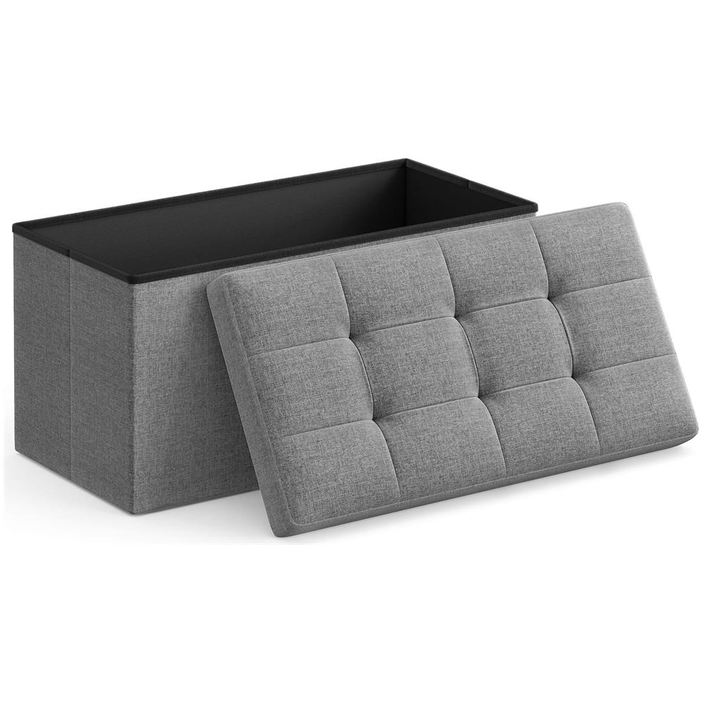 Pouf Organizer per riporre oggetti, Grigio Chiaro - LSF47G - Foto 2