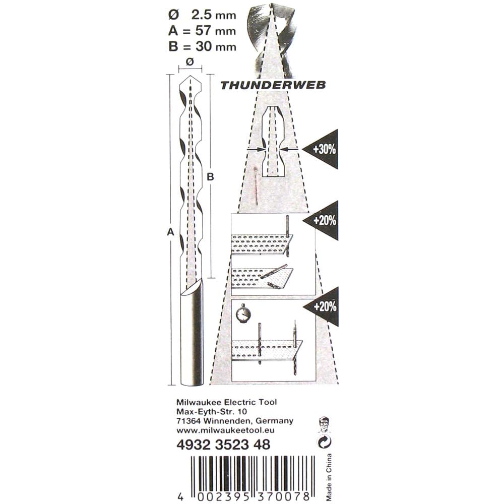 Confezione Da 2 Trapano Metallo Bit Hss-g Thunderweb 2,5 X 57 Mm 4.932.352,3480 - Foto 2