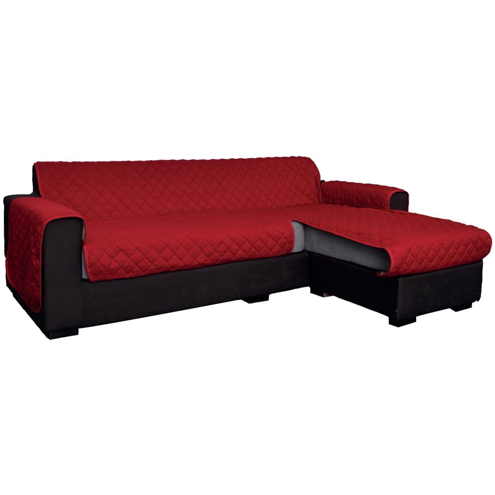 Copridivano Con Penisola Antimacchia Trapuntato Modello Star Colore Bordeaux 290cm Bordeaux - Foto 1