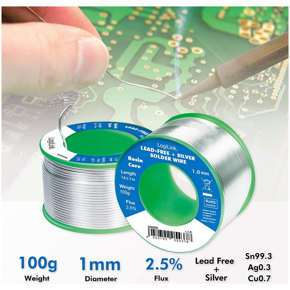 Stagno In Rotolo Per Saldatura Senza Piombo Argento 1 Mm 100g - Foto 3