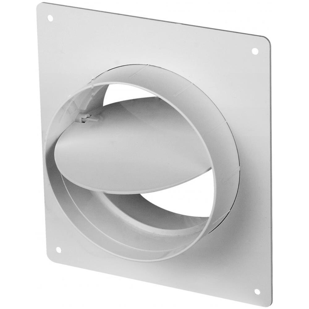 150mm Montaggio Parete Flangia Anti Ritorno Ammortizzatore Pvc Bianco Giro - Foto 1