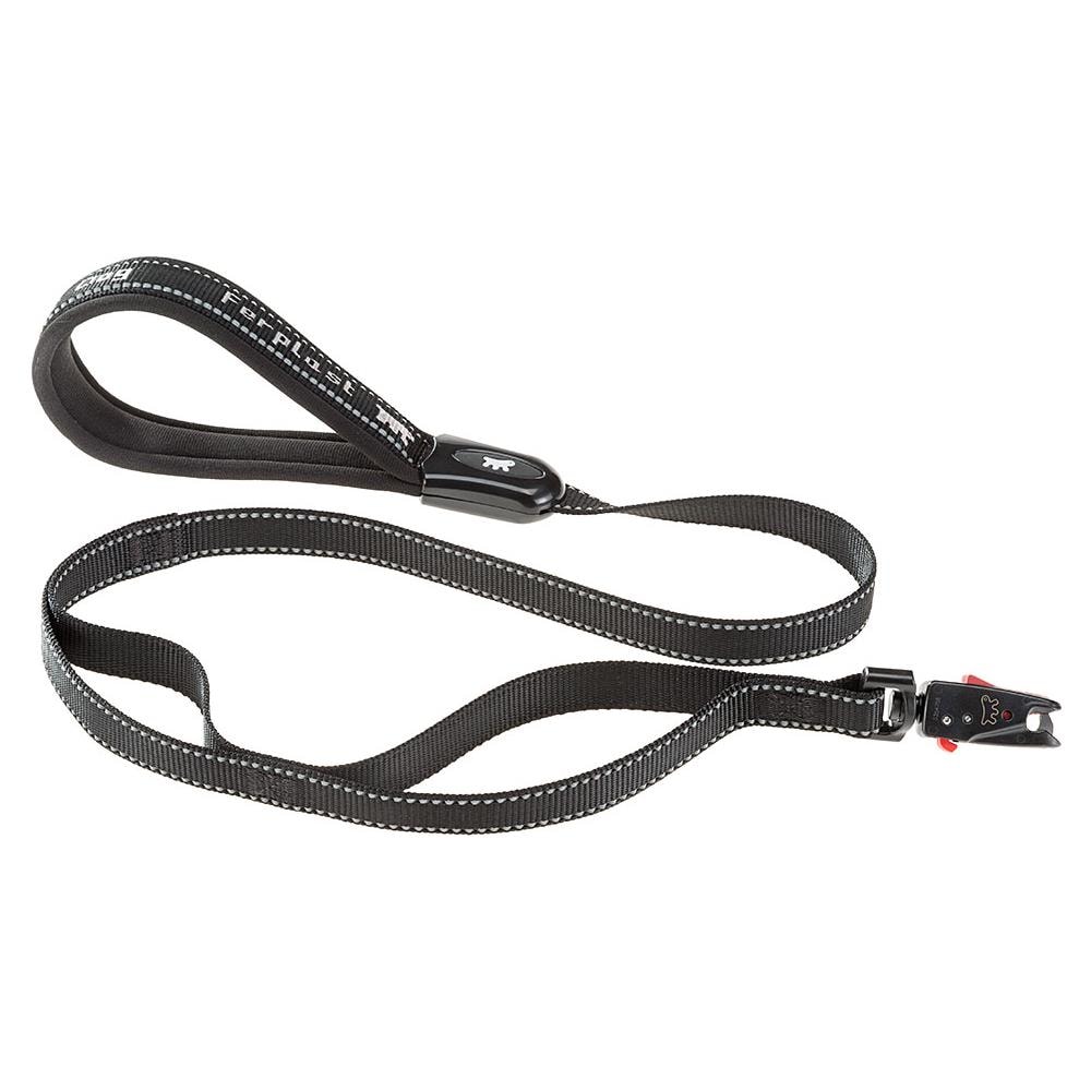 Guinzaglio Per Cani In Nylon Sport Dog Matic G25/120, Innovativo Moschettone Con Meccanismo Magnetico, Impugnatura Imbottita, Cuciture Riflettenti, 25 Mm X L 120 Cm Grigio - Foto 1