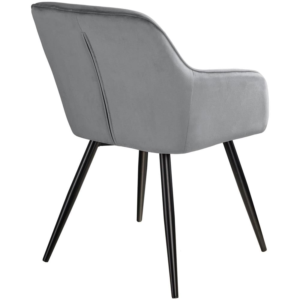 6x Sedia Marilyn Effetto Velluto Nero - Grigio / nero - Foto 2