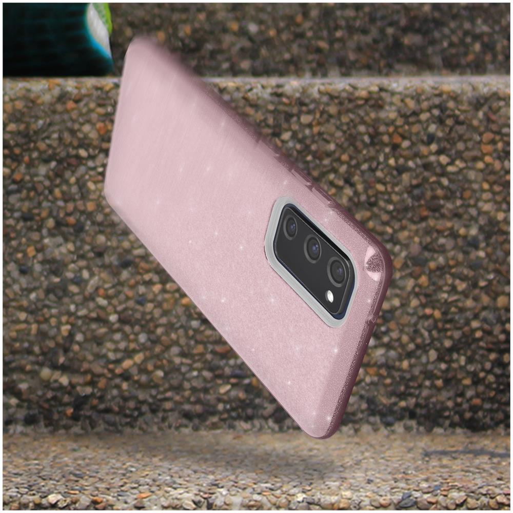 Cover Semirigida Samsung Galaxy S20 Fe In Silicone Paillettes Rimovibili Rosa - Foto 2