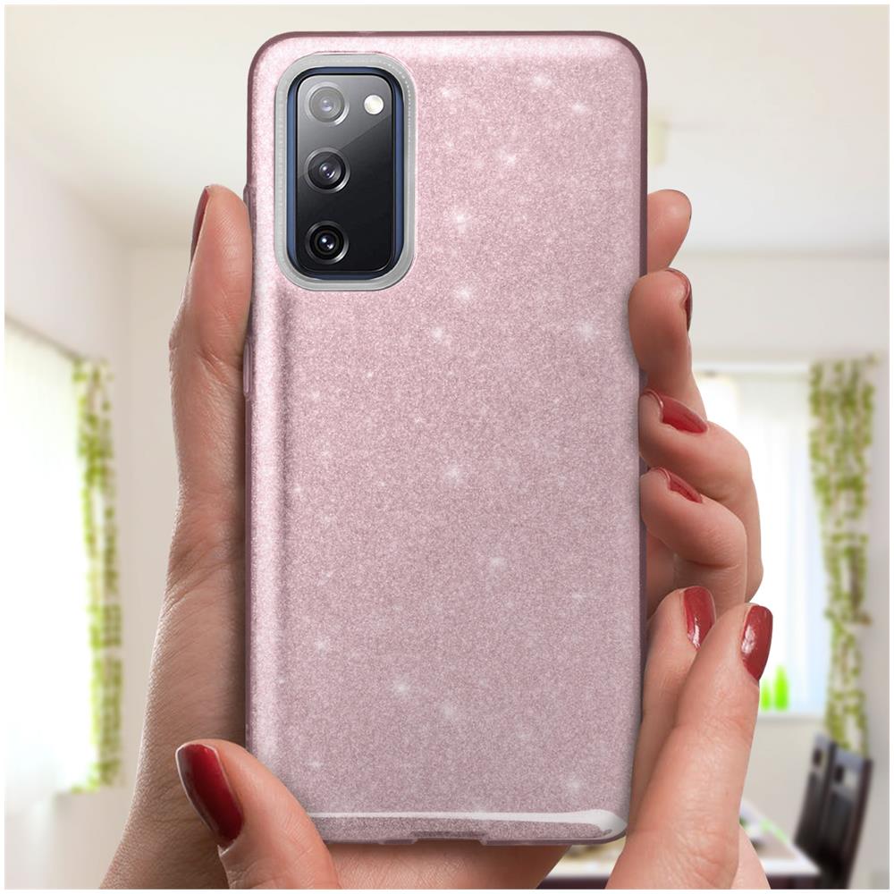 Cover Semirigida Samsung Galaxy S20 Fe In Silicone Paillettes Rimovibili Rosa - Foto 5