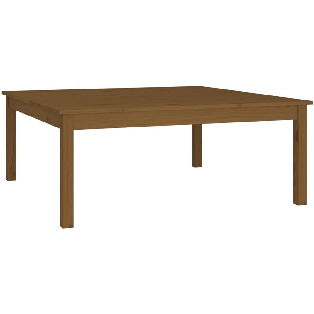 Tavolino Da Salotto Miele 100x100x40 Cm Legno Massello Di Pino - Foto 2
