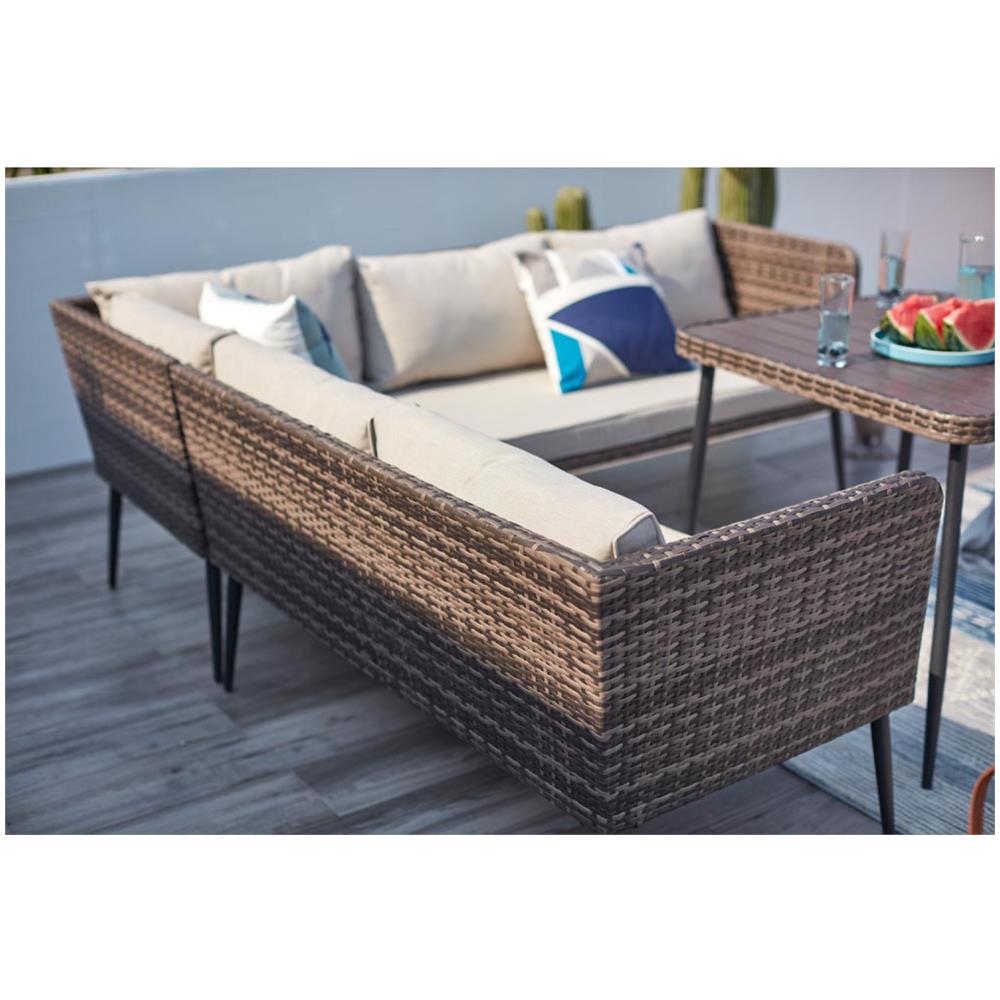 Salotto Da Giardino 9 Posti In Resina Castagna Beige Baracoa - Foto 2