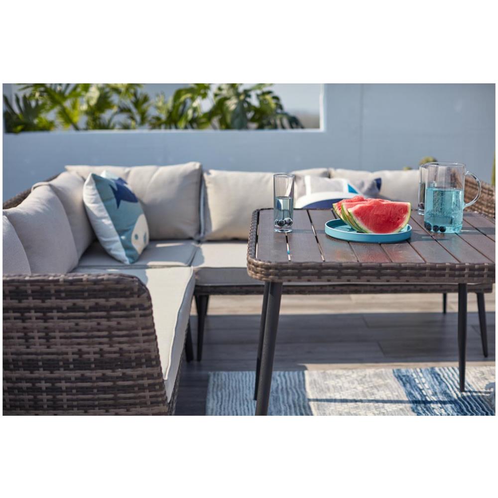 Salotto Da Giardino 9 Posti In Resina Castagna Beige Baracoa - Foto 6