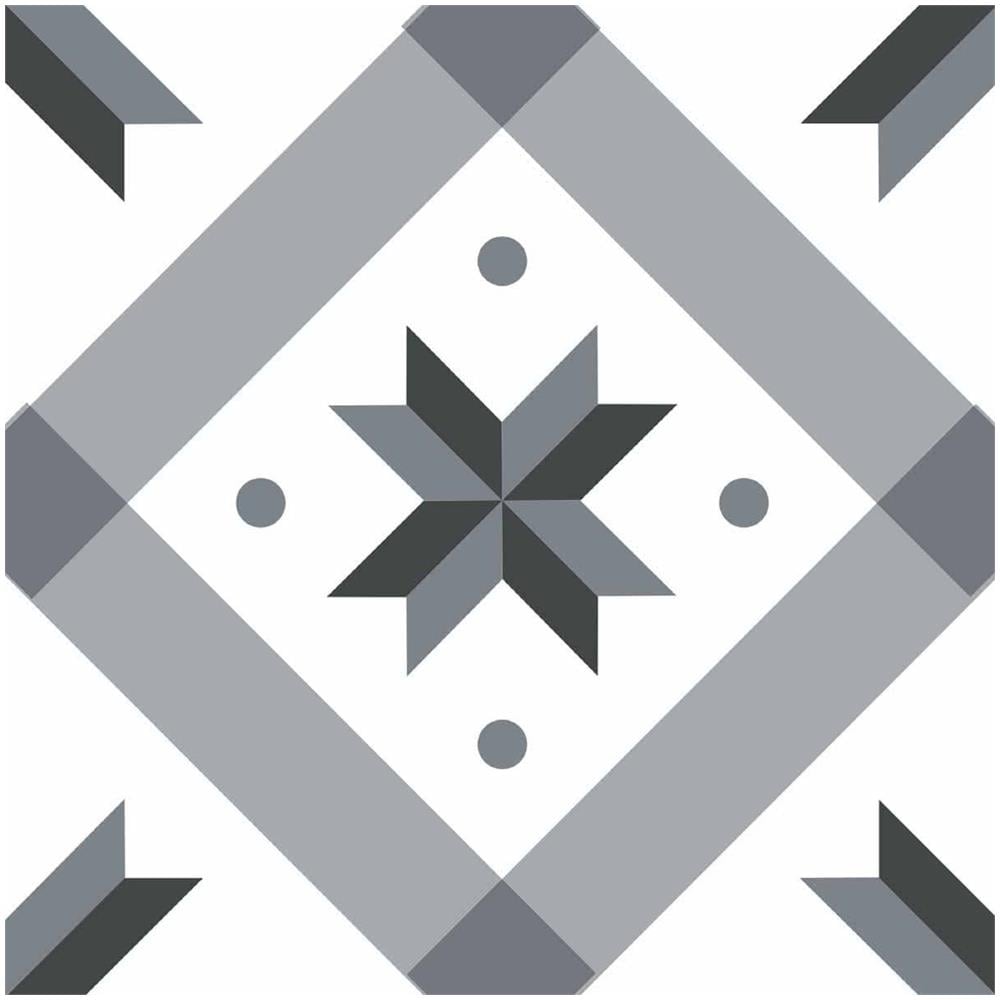 Adesivi Per Piastrelle 15 X 15 Cm - Stella Grigia - Foto 1