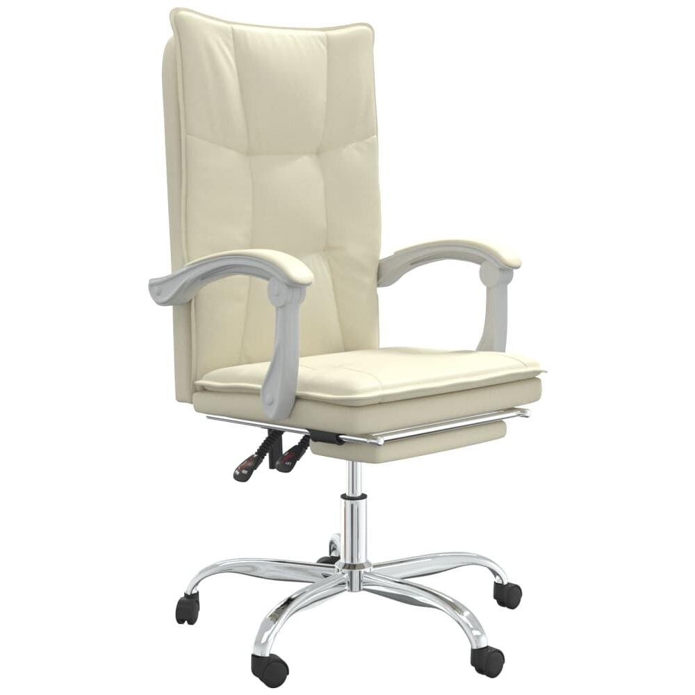 Poltrona Da Ufficio Reclinabile Crema In Similpelle - Foto 1