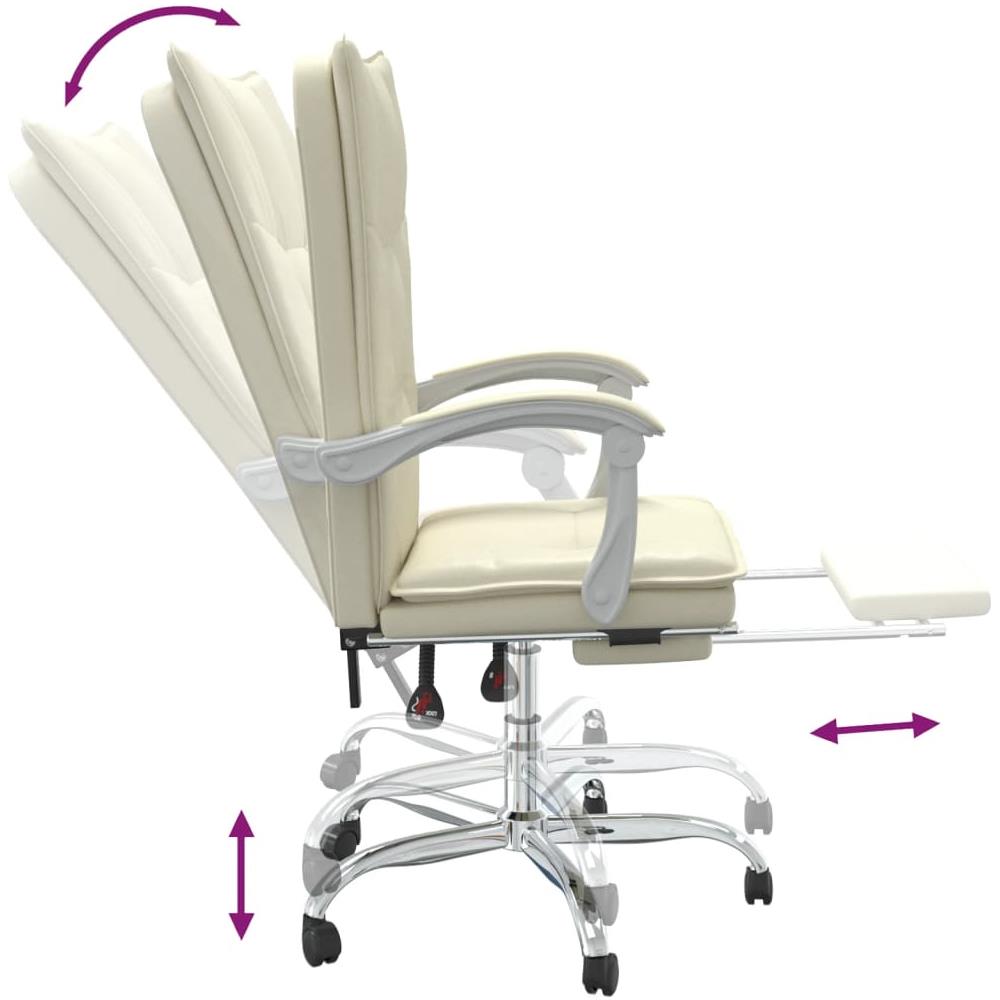 Poltrona Da Ufficio Reclinabile Crema In Similpelle - Foto 7