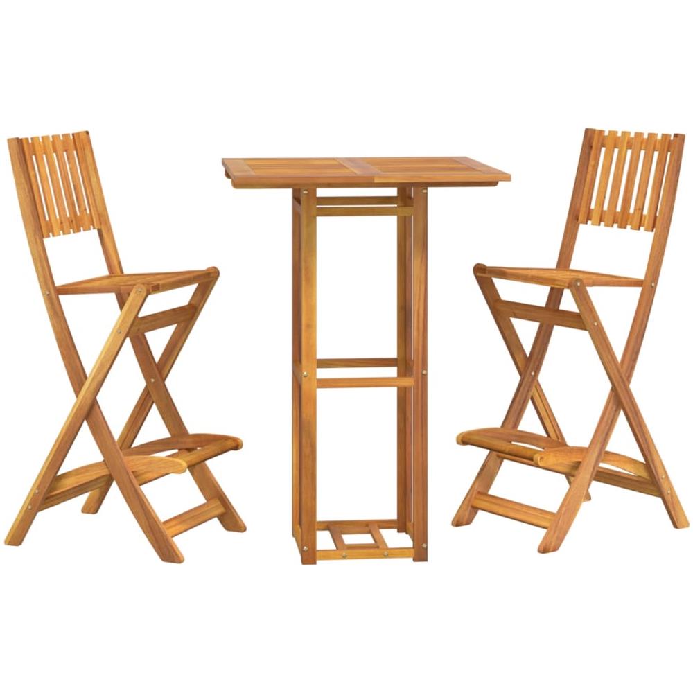 Set Da Bar Per Esterni 3 Pz In Legno Massello Di Acacia - Foto 3