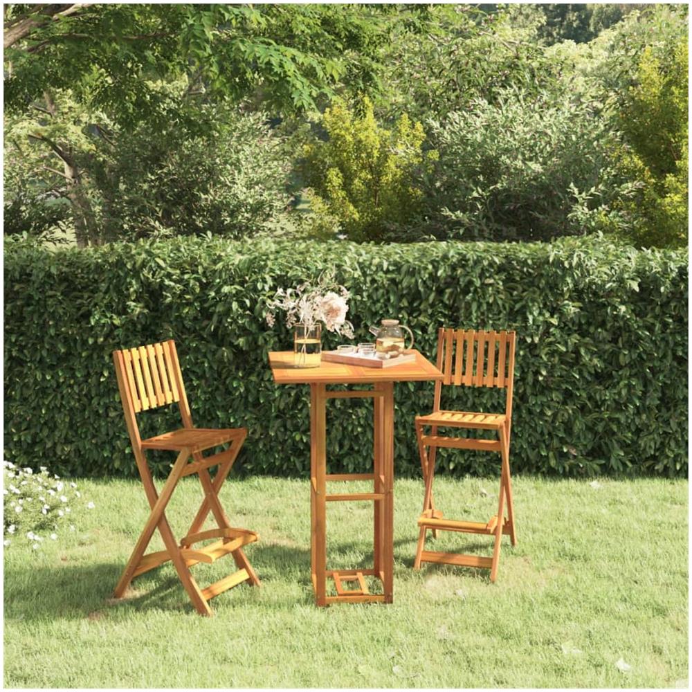 Set Da Bar Per Esterni 3 Pz In Legno Massello Di Acacia - Foto 1