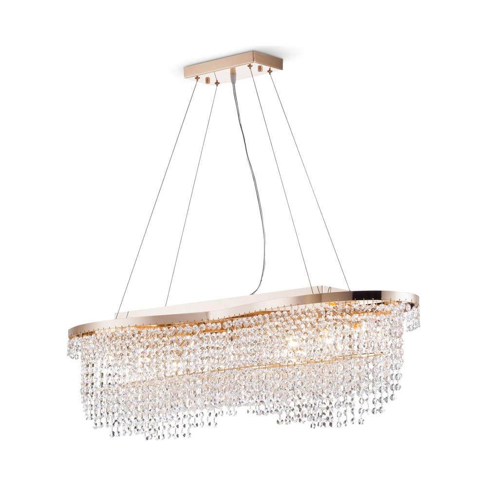 Lampadario Classico Toils Metallo Oro 7 Luci Diffusori Vetro - Foto 1