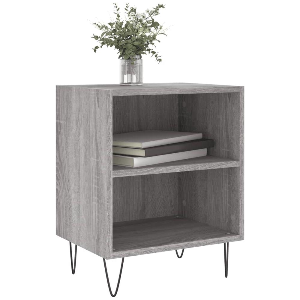 Comodini Grigio Sonoma 2 Pz 40x30x50 Cm In Legno Multistrato - Foto 2