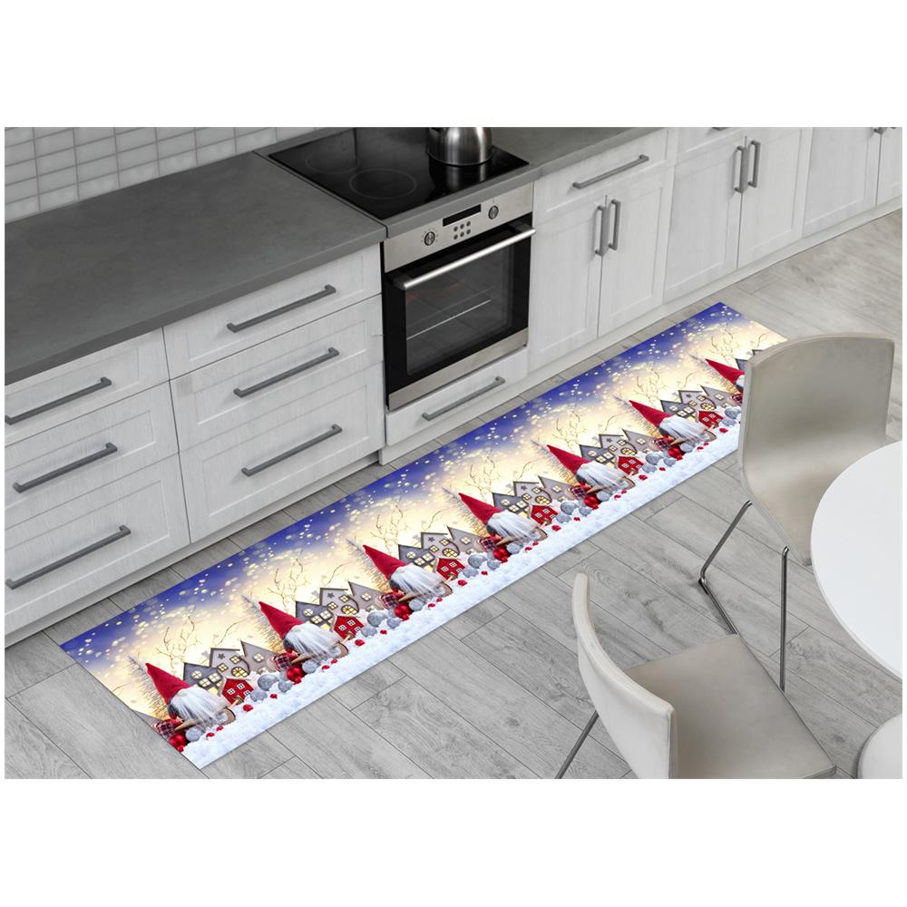 Tappeto Passatoia Cucina Antiscivolo Sottolavello Digitale Natale Snow House 52x180 Snow House - Foto 1