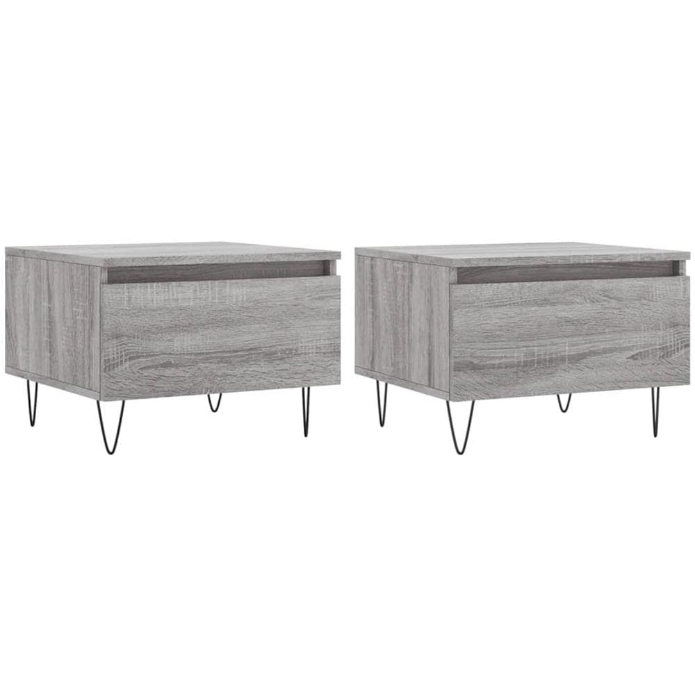 Tavolini Salotto 2pz Grigio Sonoma 50x46x35cm Legno Multistrato - Foto 2