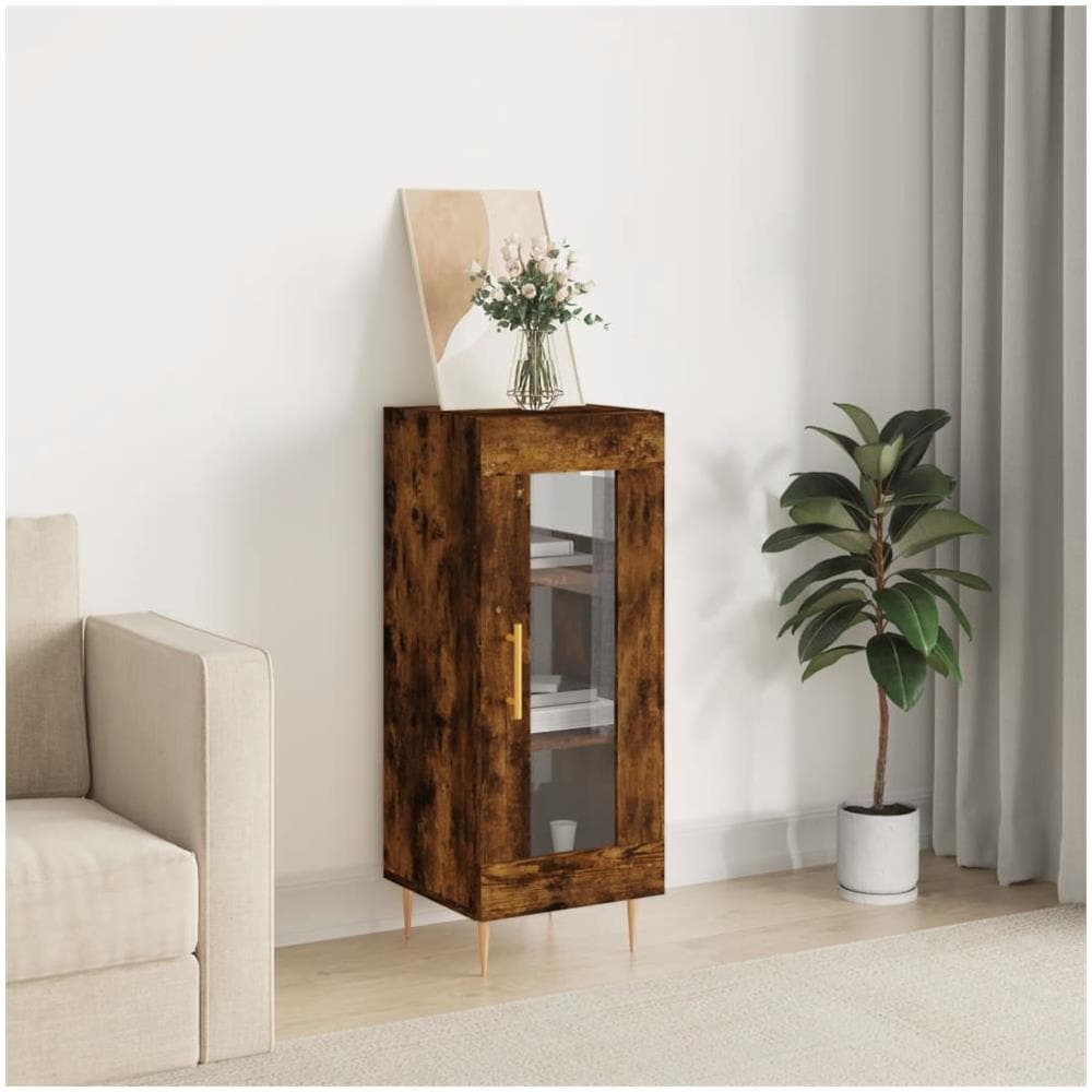 Credenza Rovere Fumo 34,5x34x90 Cm In Legno Multistrato - Foto 1