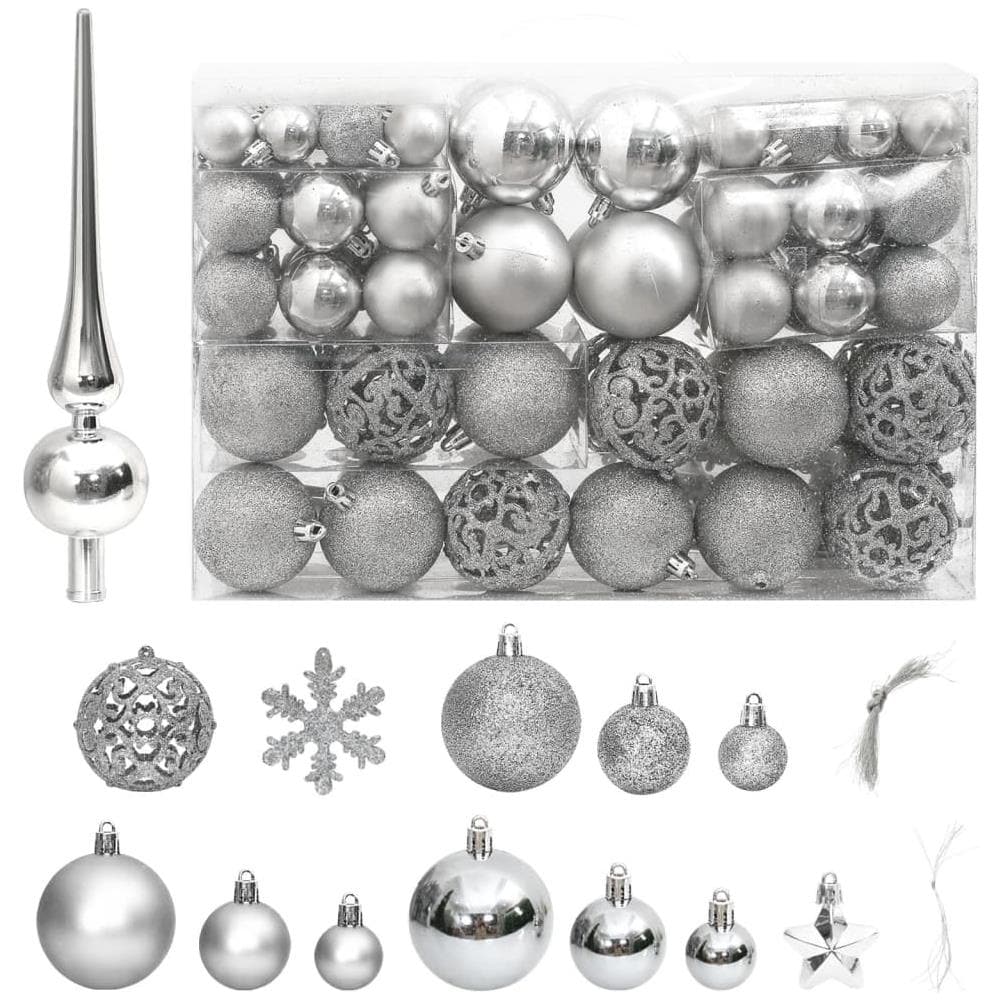 Set Palline Di Natale 111 Pz Argento In Polistirene - Foto 1