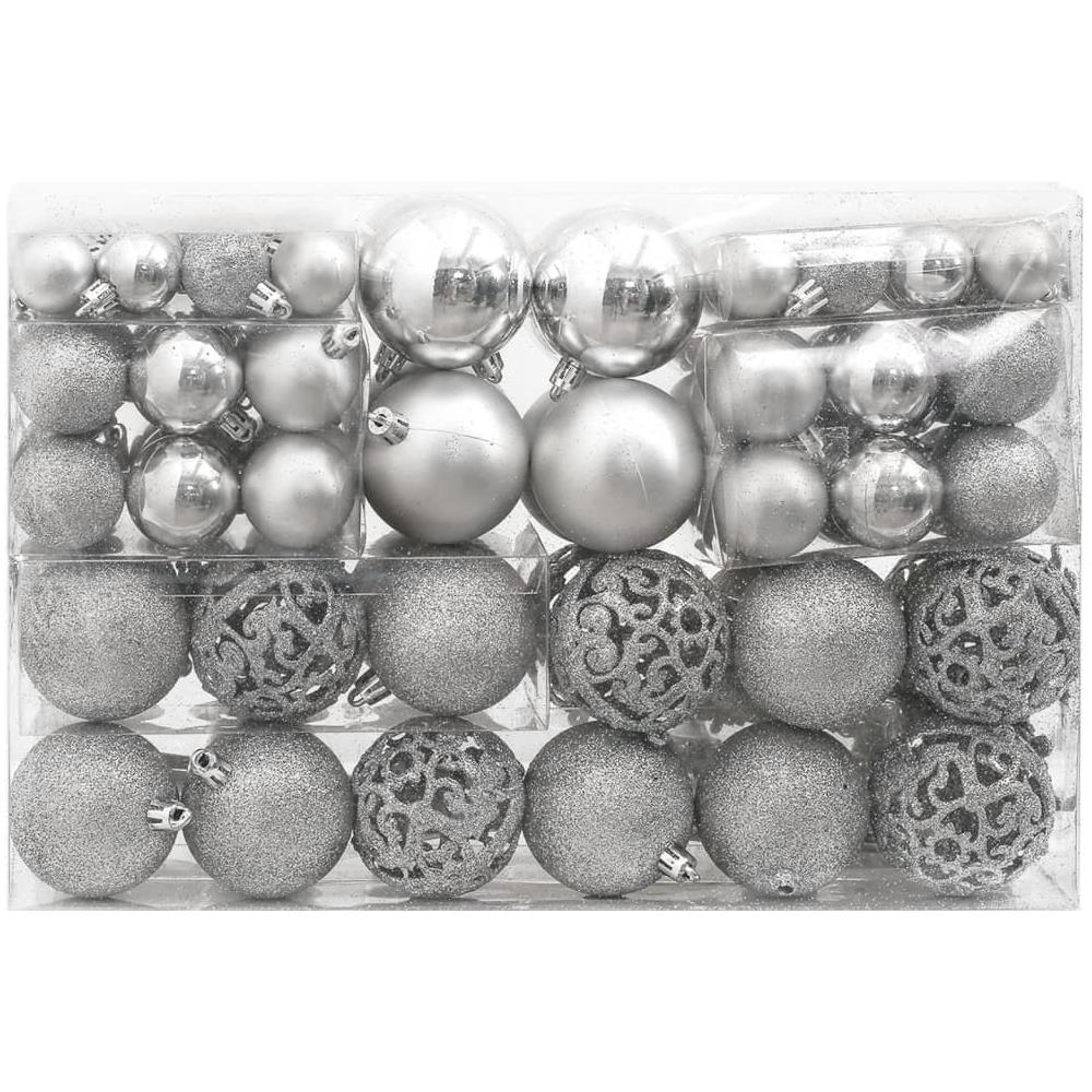 Set Palline Di Natale 111 Pz Argento In Polistirene - Foto 2