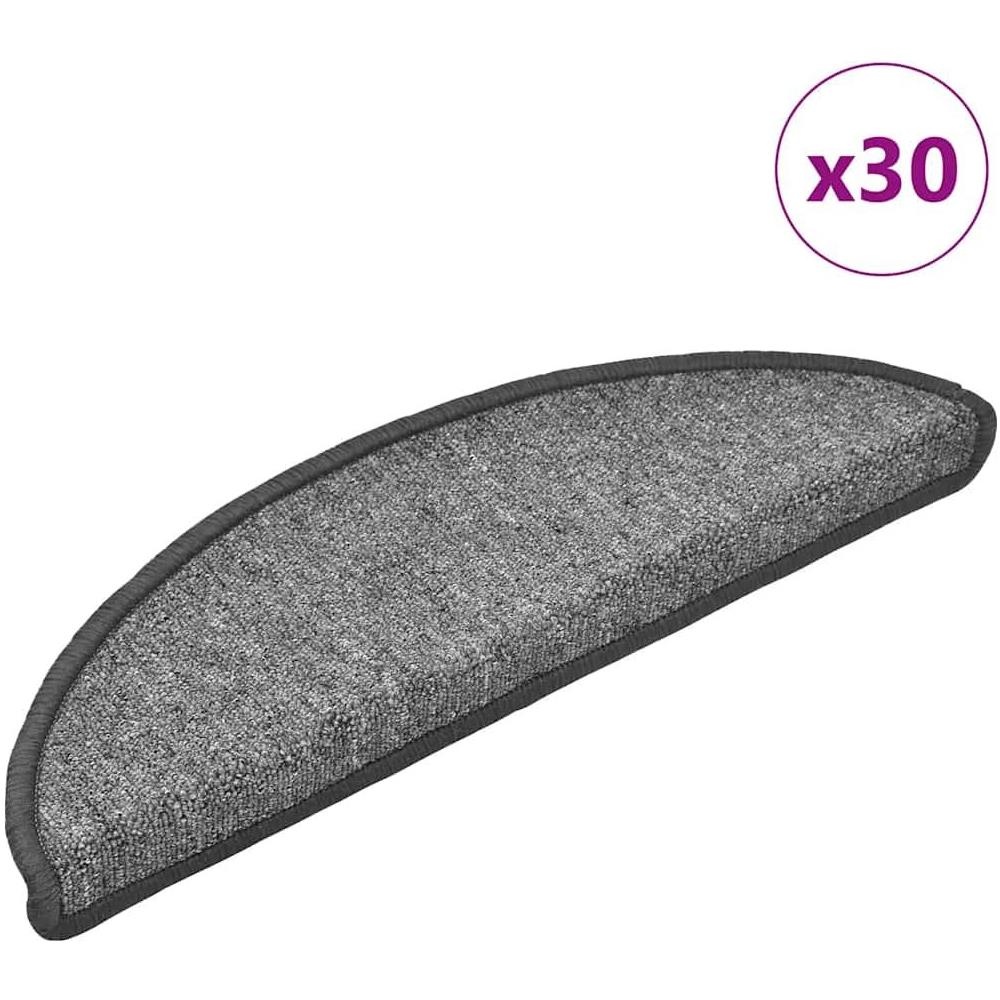 Tappetini per Scale 30 pz Grigio Scuro 56x17x3 cm - Foto 1