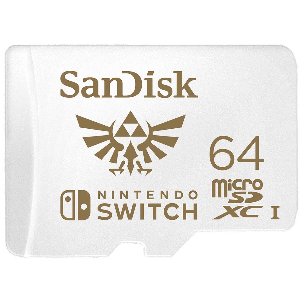 MicroSDXC UHS-I Scheda per Nintendo Switch 64 GB, Modello 2019, Official Nintendo Licensed Product, Bianco - Foto 1