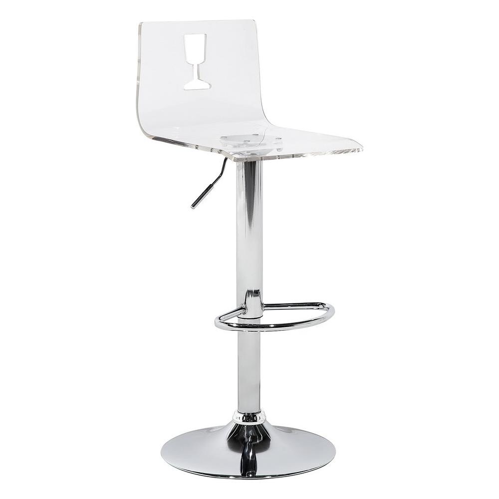 Set Di 2 Sgabelli Da Bar In Plastica Trasparente Color Bianco Busan - Foto 2