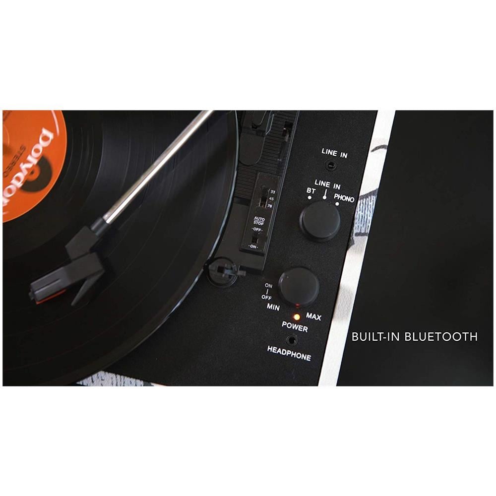 Giradischi Portatile Bluetooth Per Vinili A Forma Di Valigetta Colore Retro Map - Foto 11