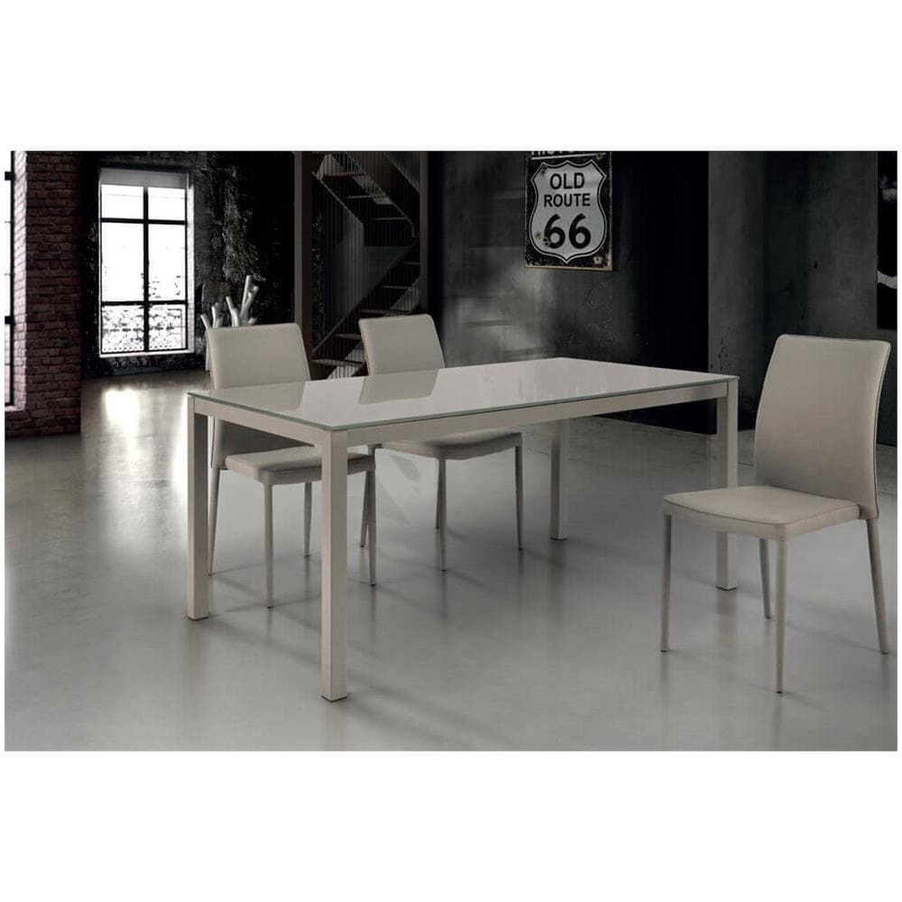 Bennett - Tavolo Da Pranzo Moderno Allungabile In Acciaio E Vetro - Foto 2