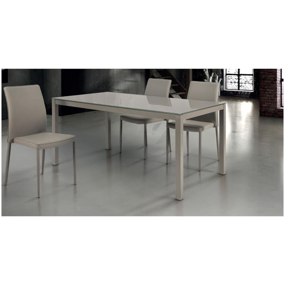 Bennett - Tavolo Da Pranzo Moderno Allungabile In Acciaio E Vetro - Foto 3