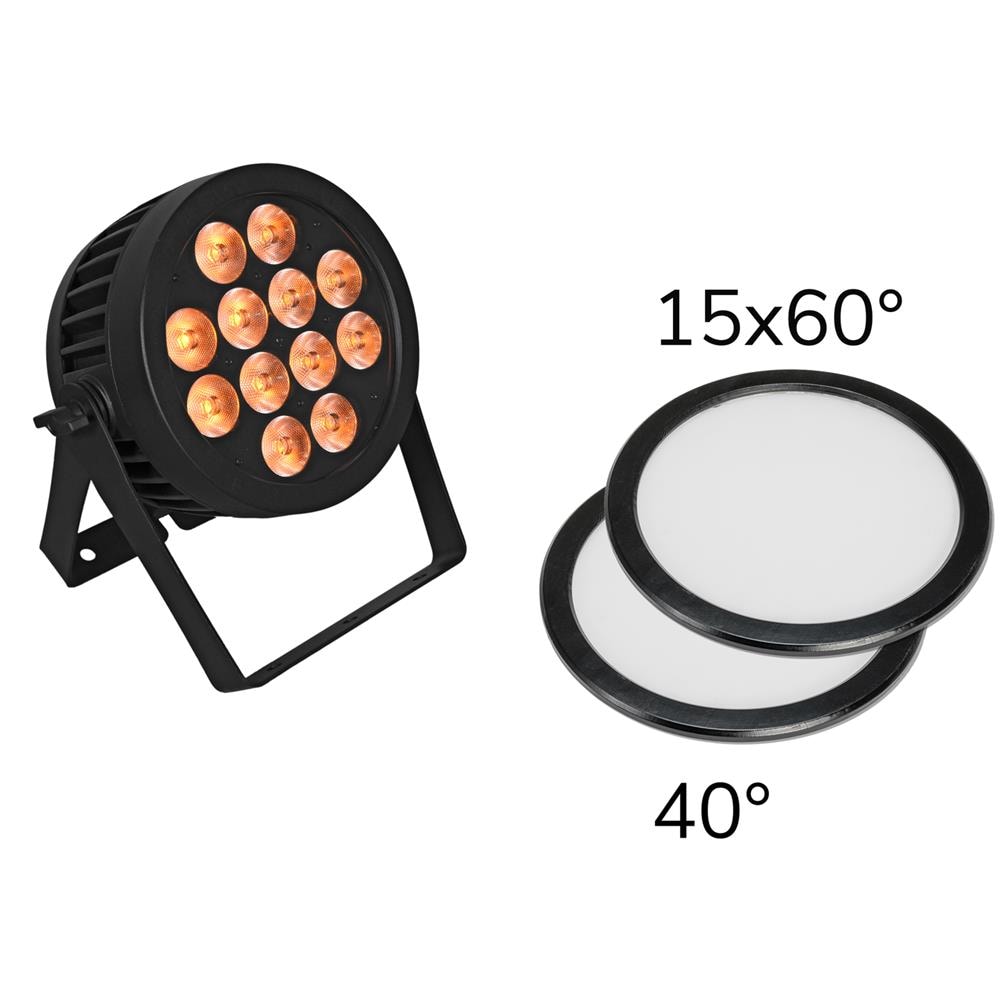 Set Led Ip Par 12x9w Scl Spot + 2x Diffuser Cover (15x60 And 40)  - Foto 1