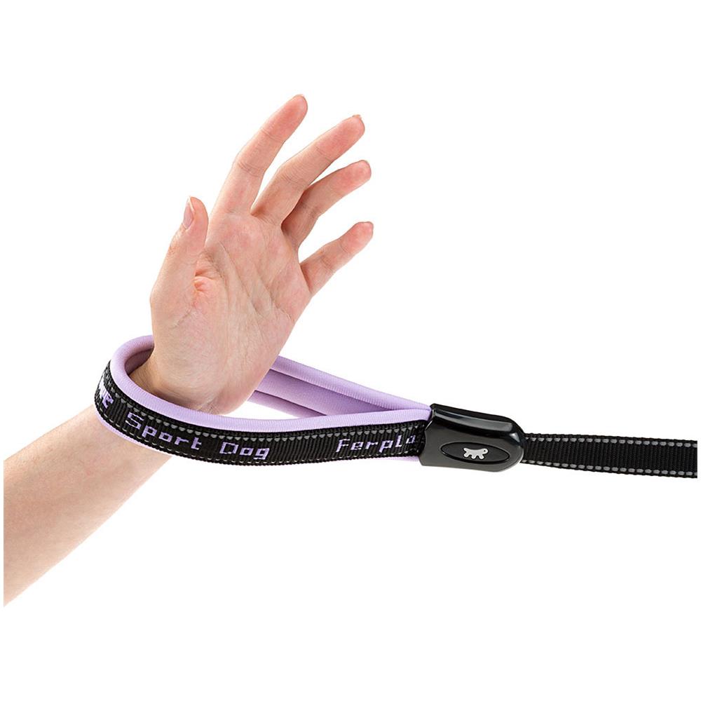 Guinzaglio Per Cani In Nylon Sport Dog Matic G25/120, Innovativo Moschettone Con Meccanismo Magnetico, Impugnatura Imbottita, Cuciture Riflettenti, 25 Mm X L 120 Cm Lilla - Foto 2