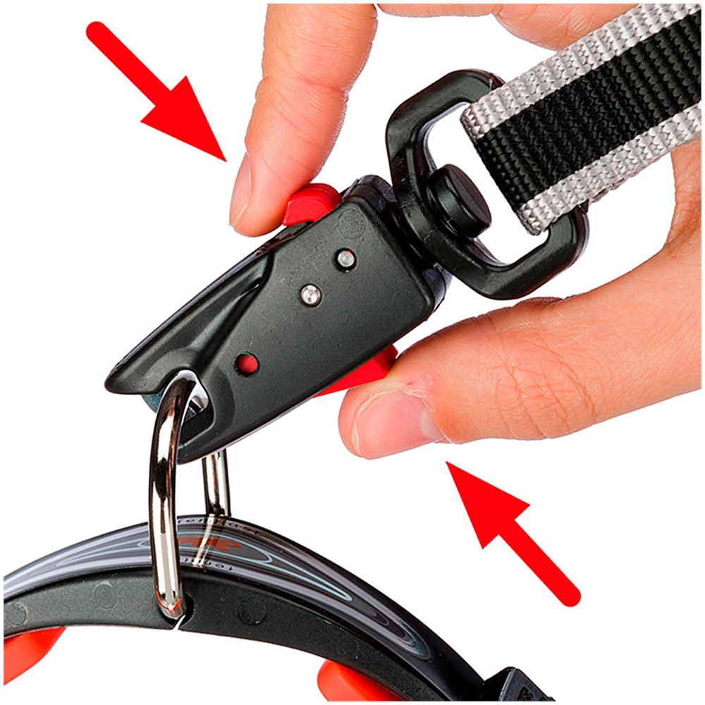 Guinzaglio Per Cani In Nylon Sport Dog Matic G25/120, Innovativo Moschettone Con Meccanismo Magnetico, Impugnatura Imbottita, Cuciture Riflettenti, 25 Mm X L 120 Cm Lilla - Foto 7