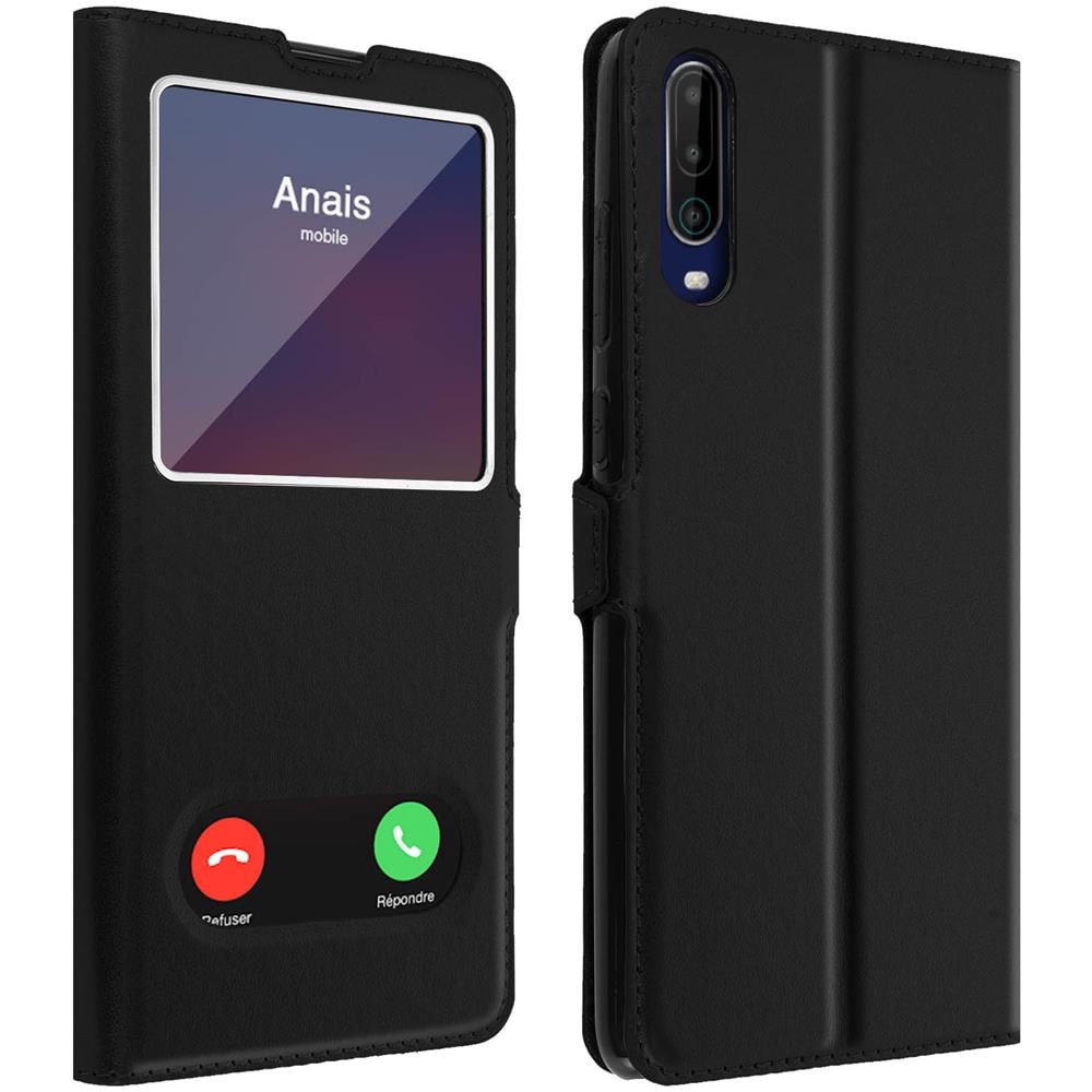 Custodia Wiko View 4 / 4 Lite Doppia Finestra Cover Silicone - Nero - Foto 1