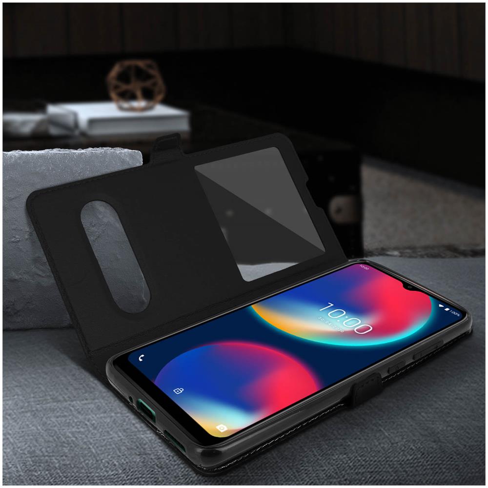 Custodia Wiko View 4 / 4 Lite Doppia Finestra Cover Silicone - Nero - Foto 5