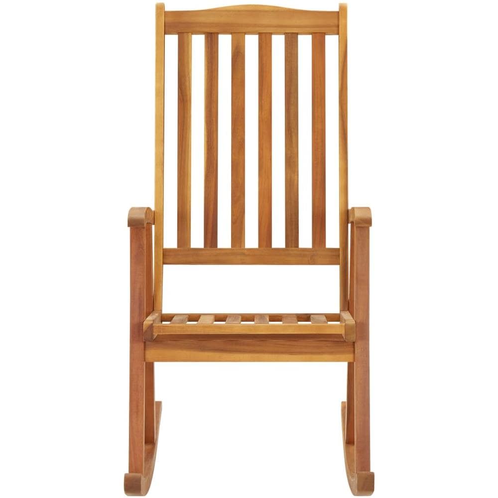 Sedia a Dondolo in Legno Massello di Acacia - Foto 2