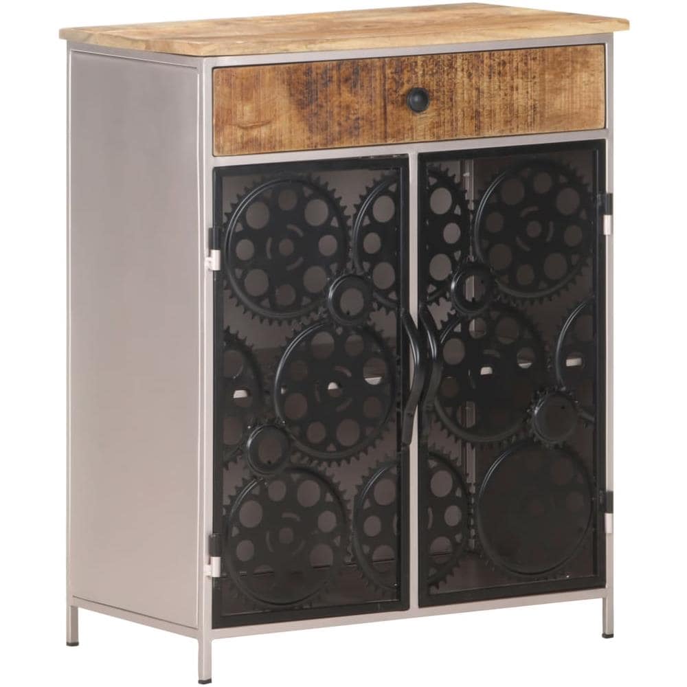 Credenza 60x35x75 Cm In Legno Di Mango Grezzo E Ferro - Foto 1