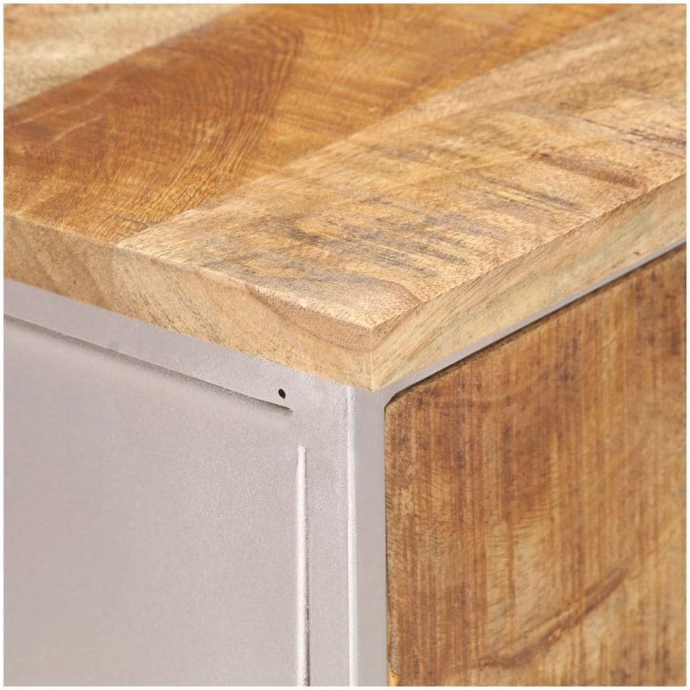 Credenza 60x35x75 Cm In Legno Di Mango Grezzo E Ferro - Foto 2