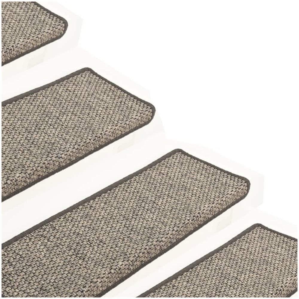Tappeti Autoadesivi Scale Sisal 15 pz 65x21x4 cm Grigio e Beige - Foto 8