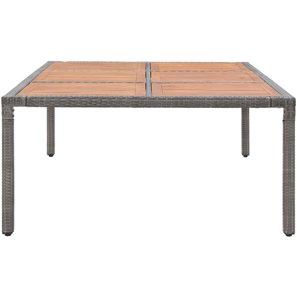 Tavolo da Giardino Grigio 200x150x74cm Polyrattan Legno Acacia - Foto 2