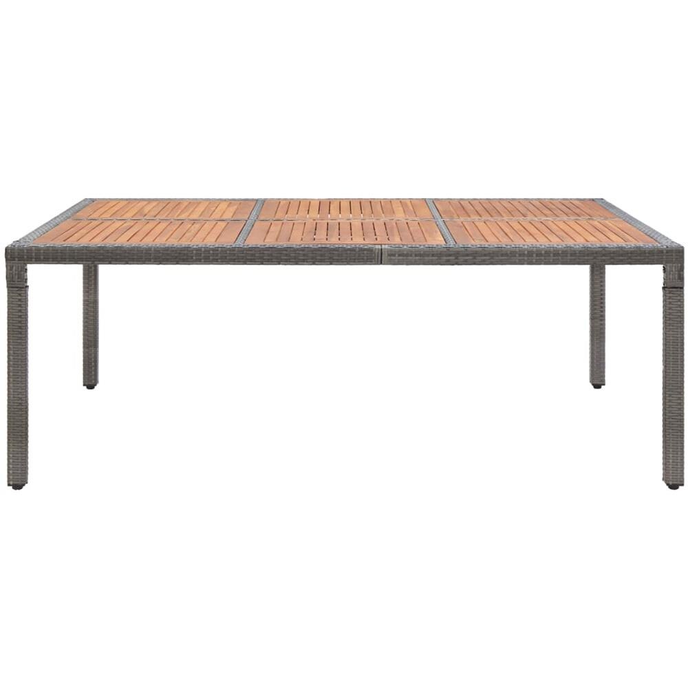 Tavolo da Giardino Grigio 200x150x74cm Polyrattan Legno Acacia - Foto 3