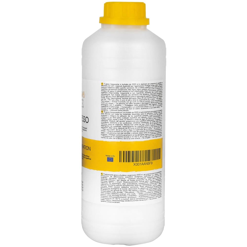 1l Gesso Acrilico Trasparente | Colori Acrilici | Professionale Preparazione Alla Pittura | Primer Liquido | Copertura Perfetta | Consistenza Sottile | Ideale Per Legno Carta Vetro - Foto 5