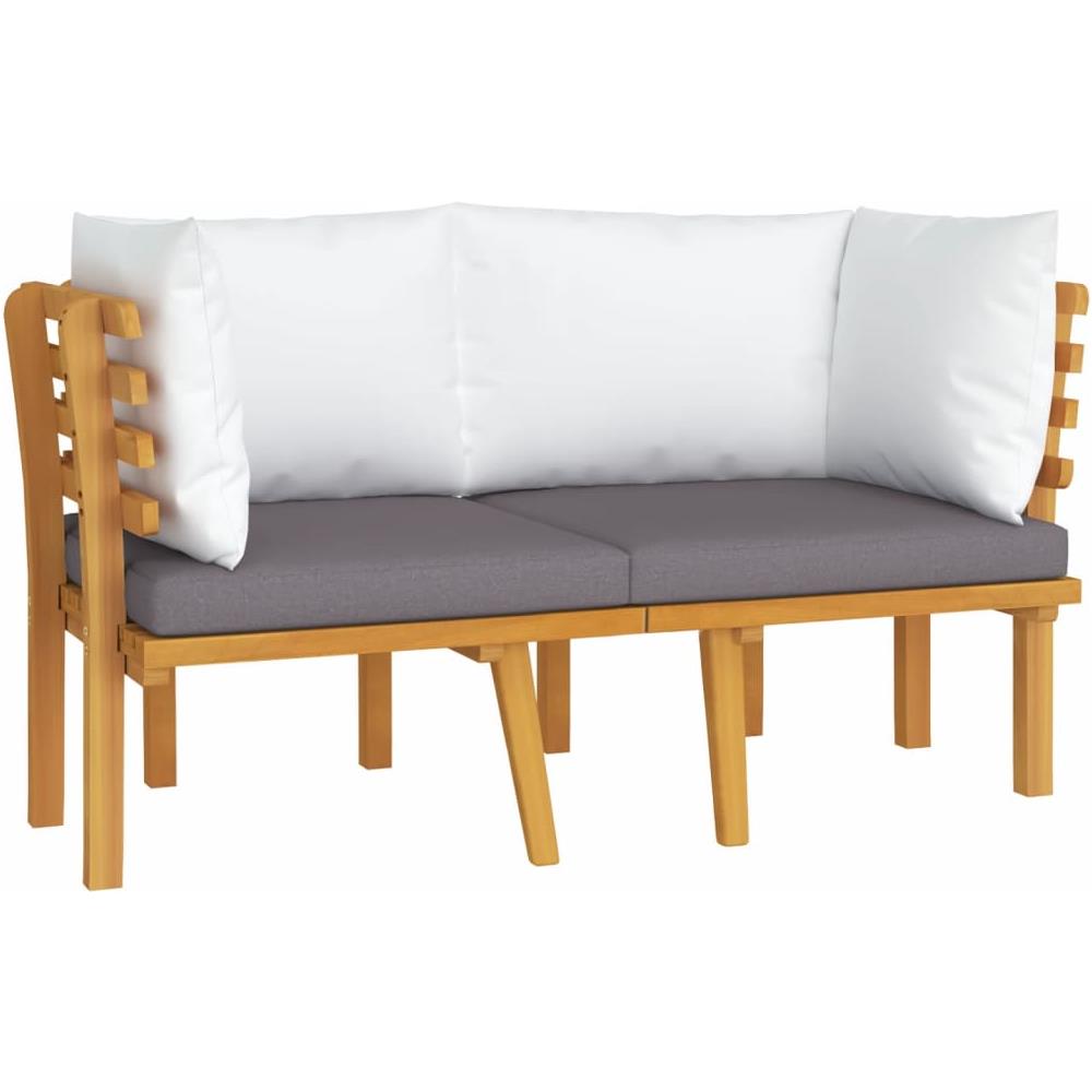 Divano Da Giardino A 2 Posti E Cuscini Legno Massello Di Acacia - Foto 1