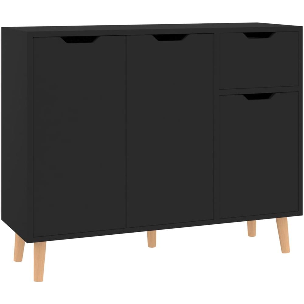 Credenza Nera 90x30x72 cm in Legno Multistrato - Foto 1