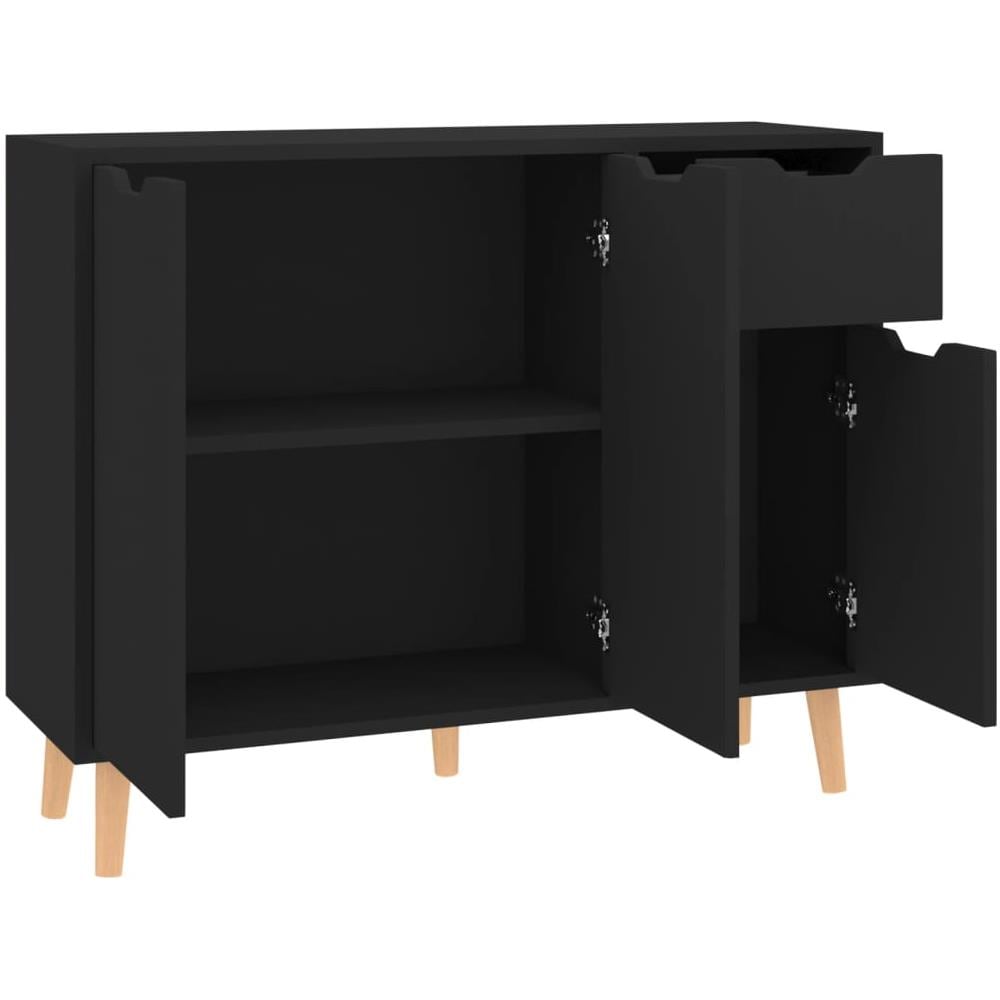 Credenza Nera 90x30x72 cm in Legno Multistrato - Foto 8