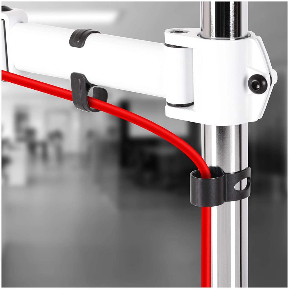 Supporto per Monitor DM251X3 WE da 13" a 37" Regolabile in Altezza / Inclinazione / Rotazione Colore Inox / Bianco - Foto 7