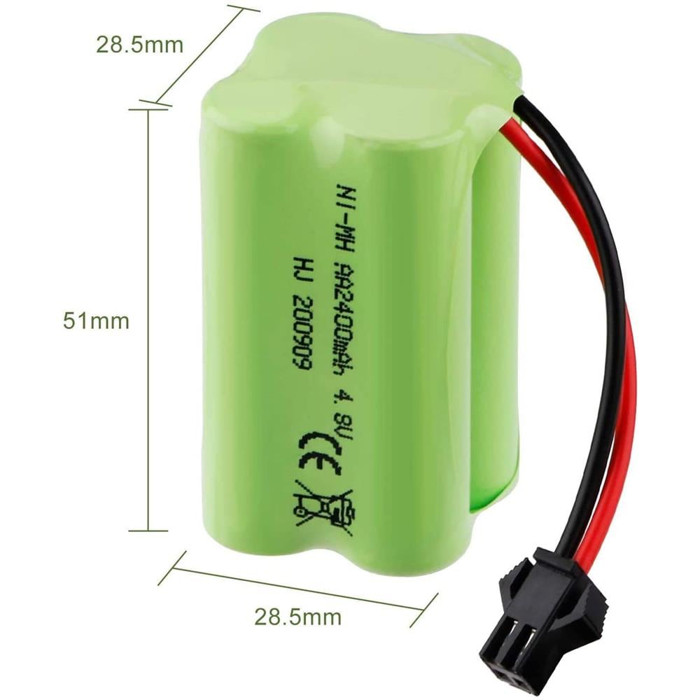 1 Pezzo Batteria 4.8v Aa, Pacco Batteria Ni-mh Ricaricabile 2400 Mah, Spina Sm 2p Per Hy800 F1 F3 Rc Boat Rc Bus Con Cavo Di Ricarica Usb Sm 2p - Foto 2