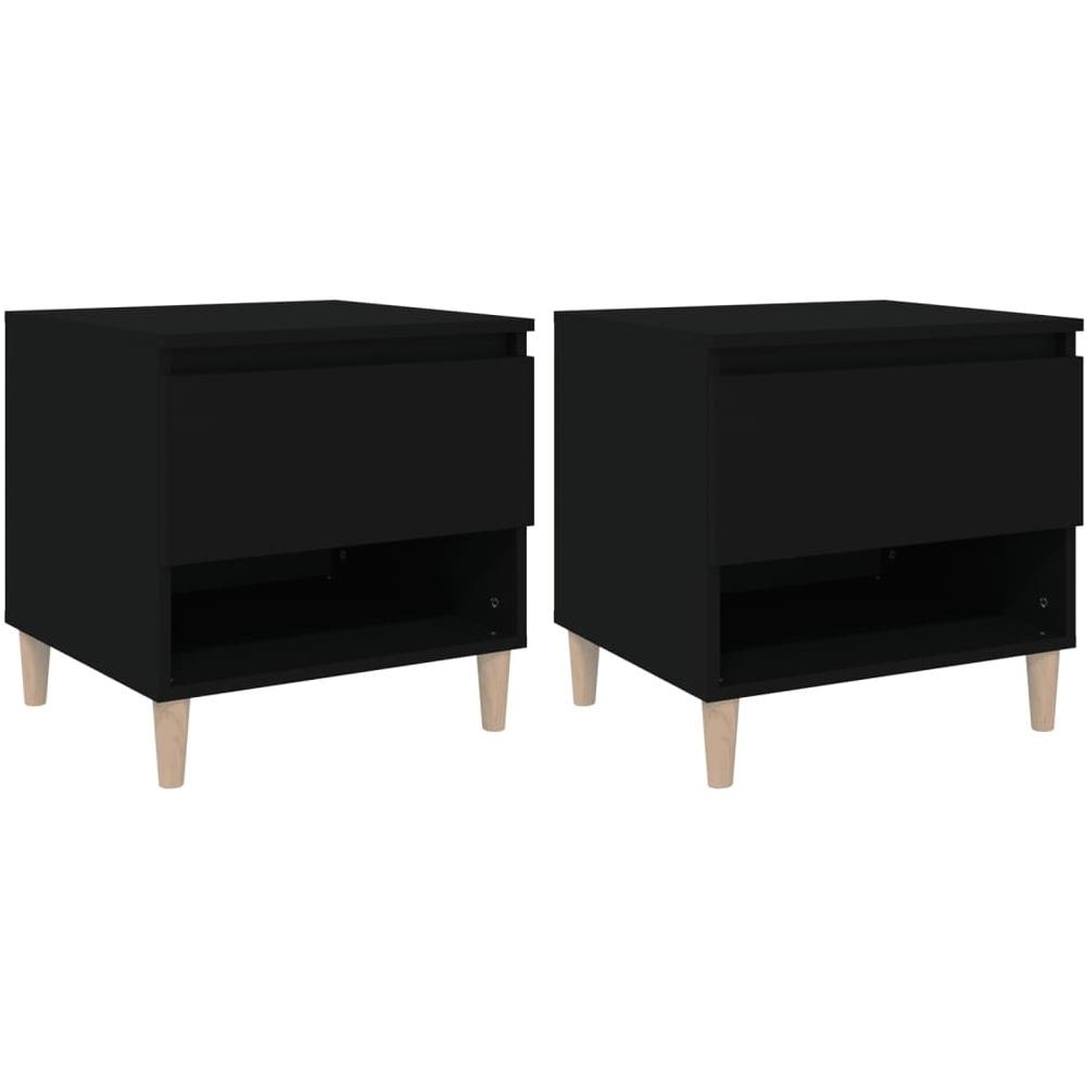 Comodini 2 Pz Neri 50x46x50 Cm In Legno Multistrato - Foto 2