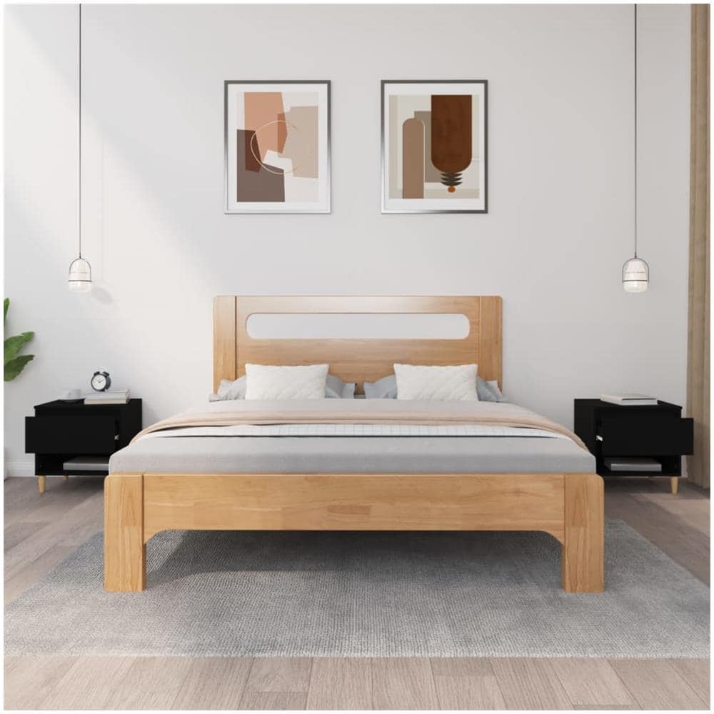Comodini 2 Pz Neri 50x46x50 Cm In Legno Multistrato - Foto 3